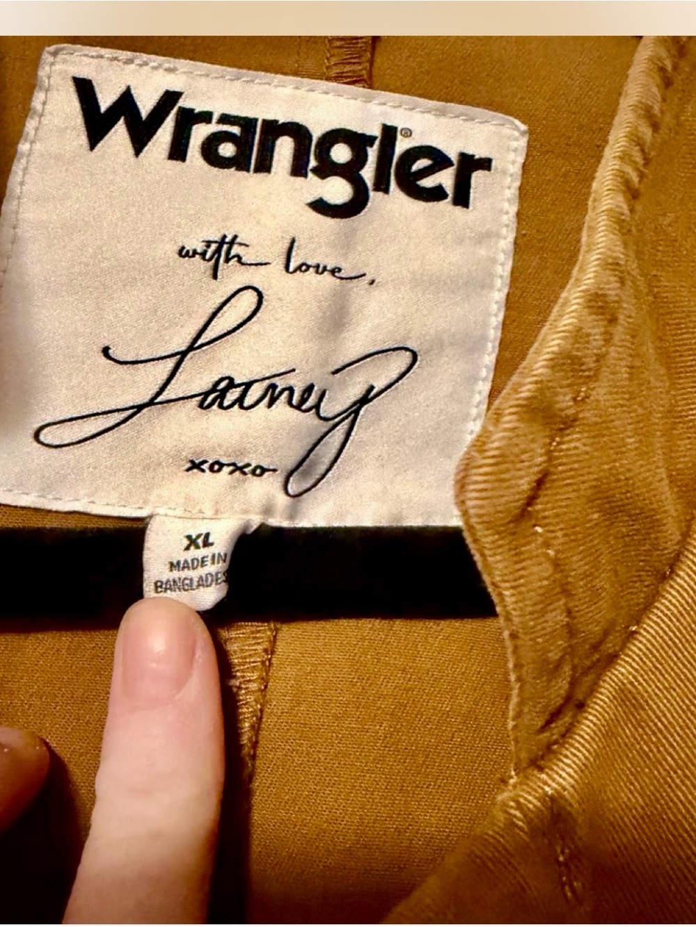 Wrangler Mustard Tan Embroidered Button-Front Jean Jacket - Picture 6 of 6